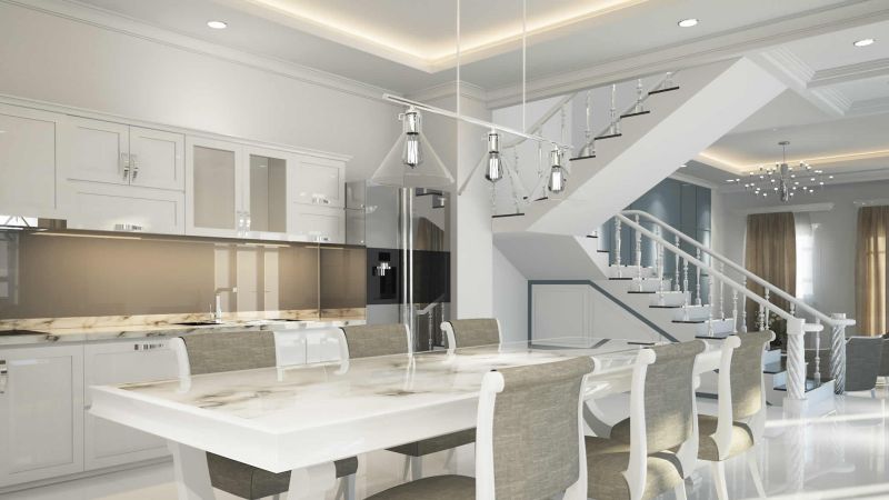 outdoor kitchen with TV